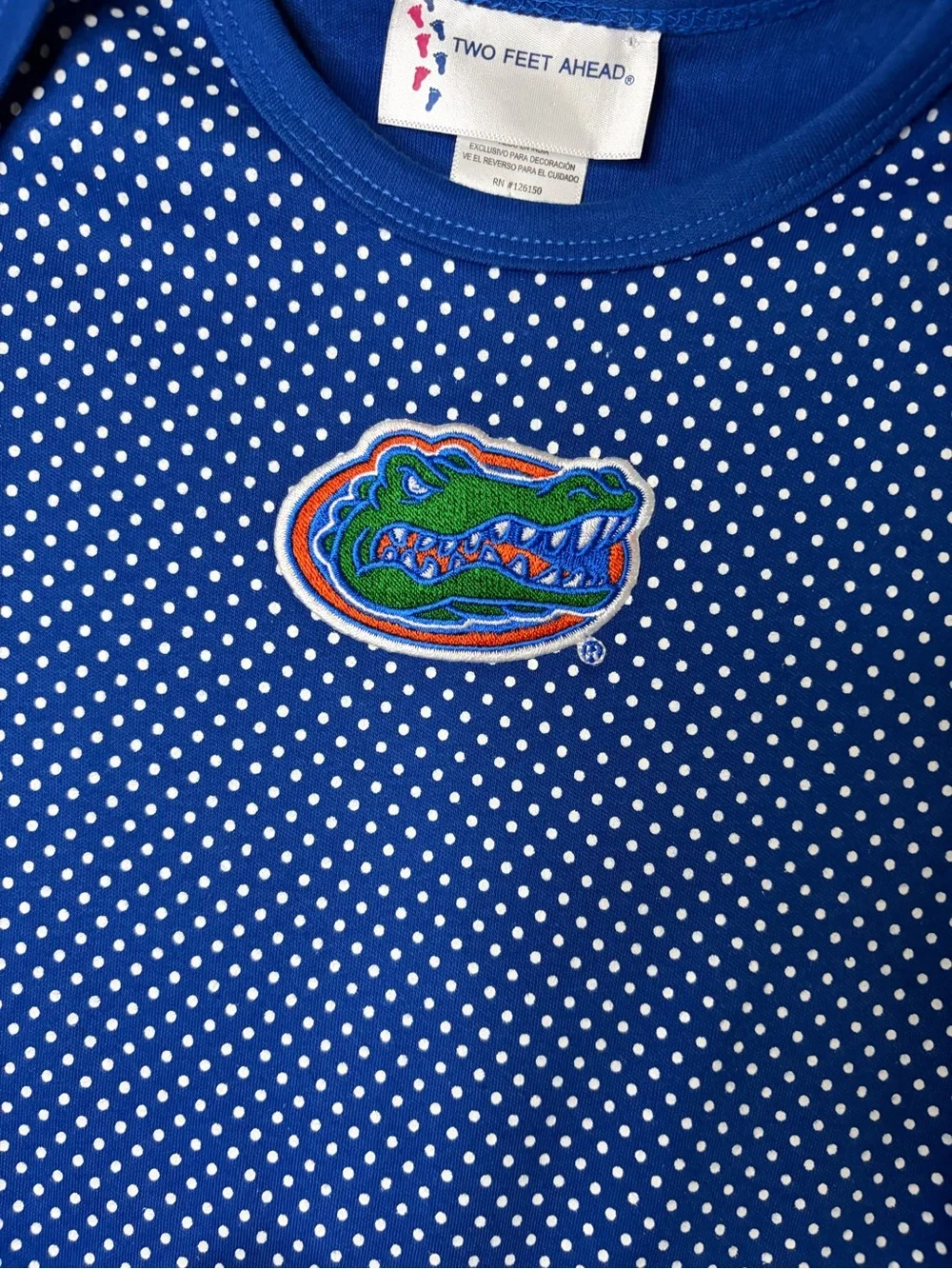 Florida Gators Blue Polka Dot Tutu Baby Onesie Size 18 months